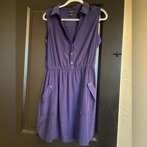 Alfani Button Up Dress - Purple, Size 10